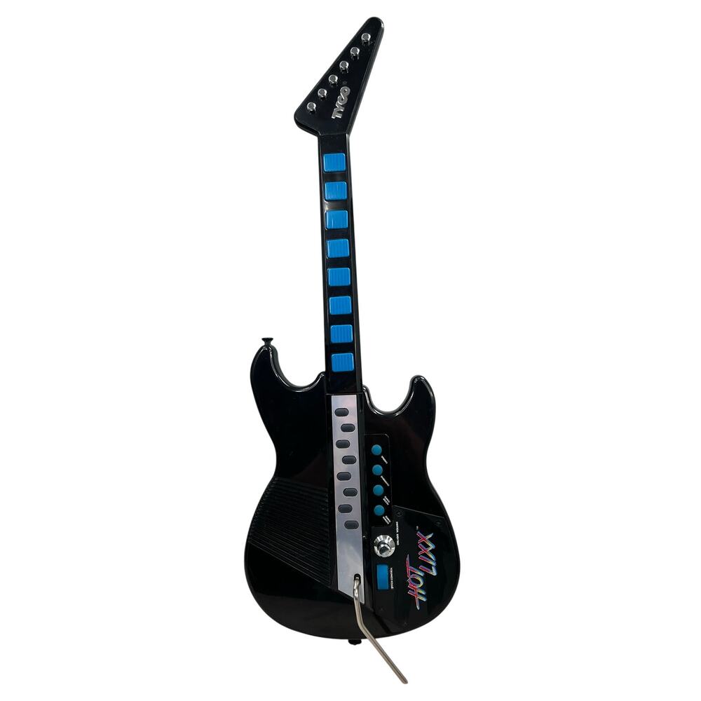 Vintage Tyco Hot Lixx Electronic Guitar Toy 1989 Black Blue Works Sound Effects
